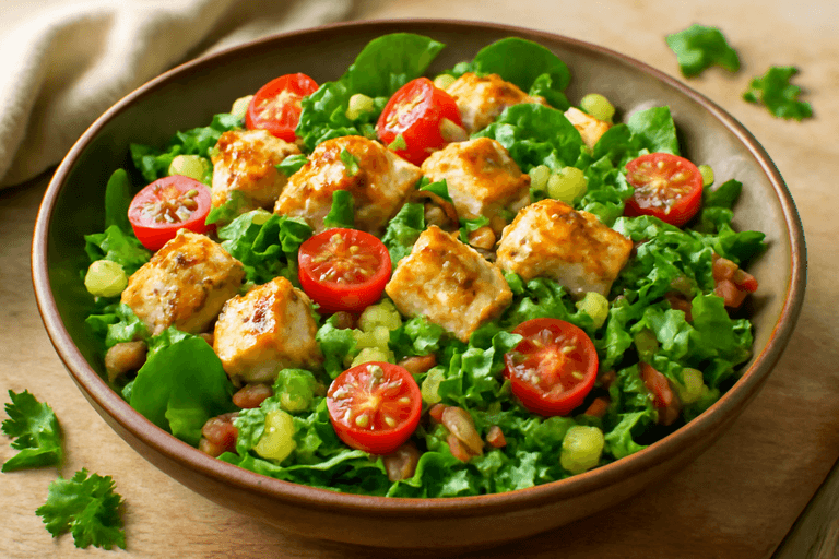 Fargerik Kyllingsalat med Quinoa og Frisk Sitronvinaigrette