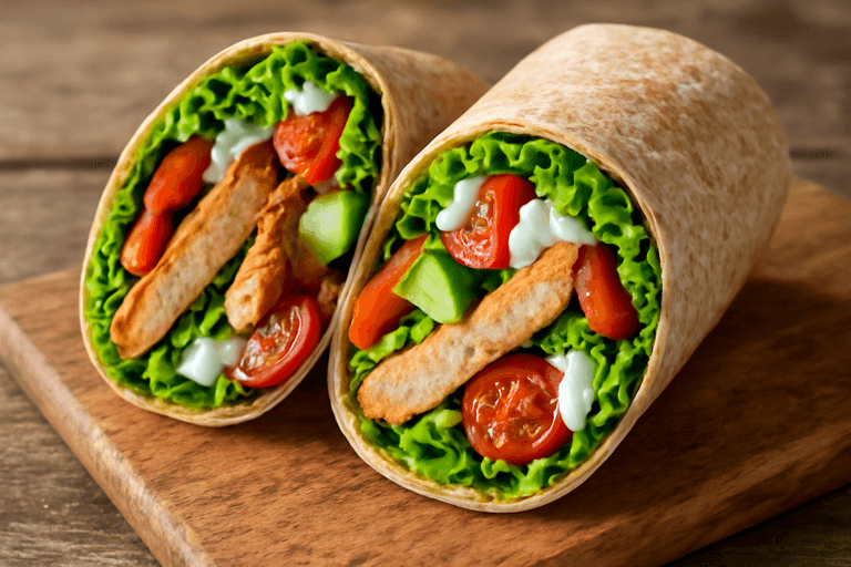 Leichter Hähnchen-Gemüse-Wrap