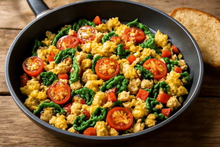 Hearty Veggie & Turkey Scramble