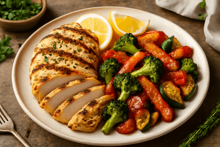 Grilled Lemon Herb Chicken with Roasted Vegetables