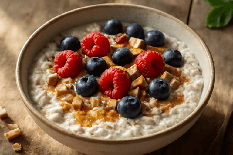 Protein-Power Frühstücks-Quark mit Beeren und Haferflocken
