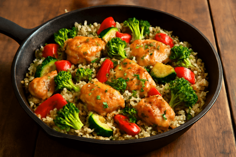 Hähnchen-Gemüse-Pfanne mit Quinoa