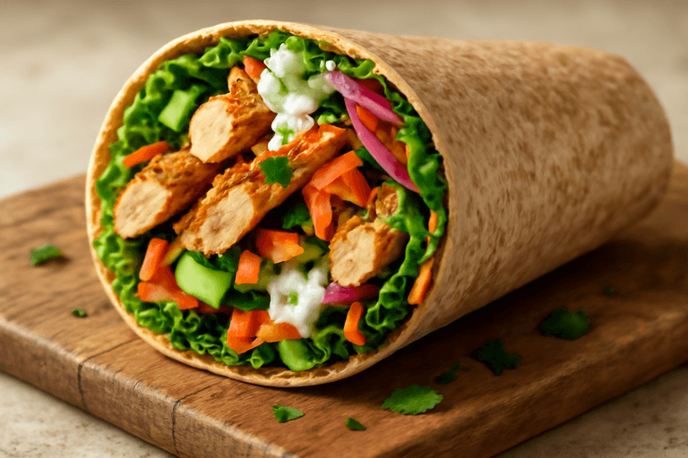 Leichter Hähnchen-Gemüse-Wrap