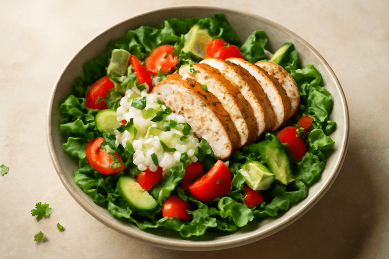 Klassisk kycklingsallad med yogurt-dressing