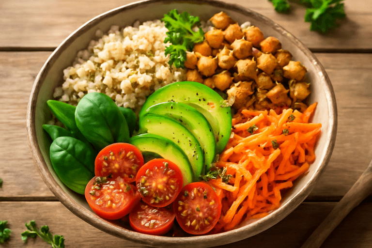 Veganer Protein-Power-Bowl mit Quinoa & Gemüse