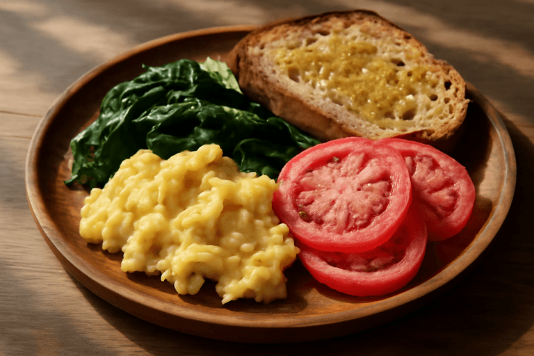 Mic Dejun Clasic Energizant cu Ouă și Legume