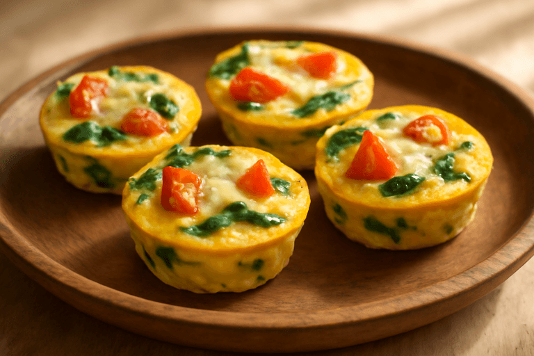 Proteinrika äggmuffins med spenat & tomat