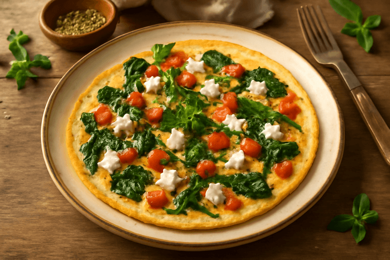 Κλασική Ομελέτα Πρωτεΐνης με Σπανάκι και Ντομάτα