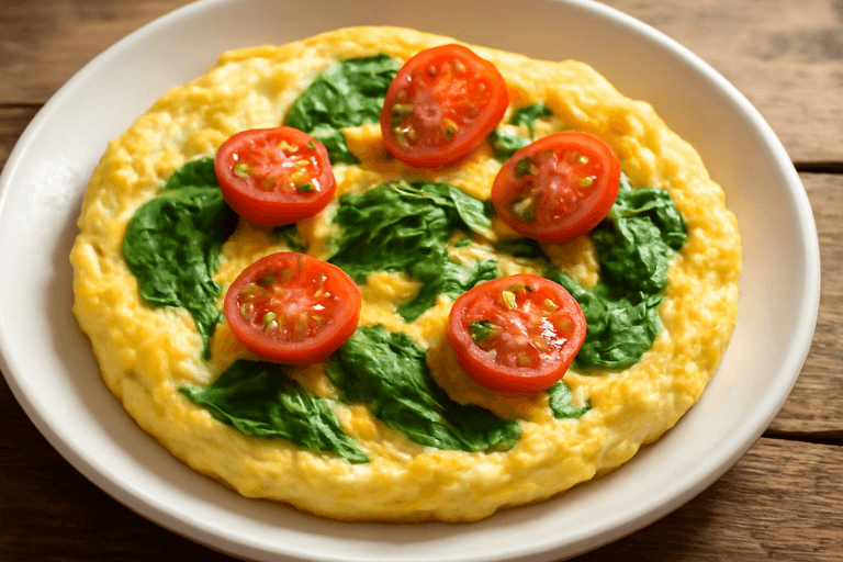 Proteinrik Omelett med Spenat och Tomat
