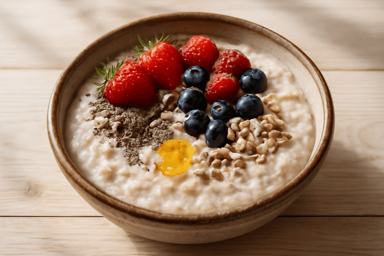 Leichter Protein-Porridge mit Beeren