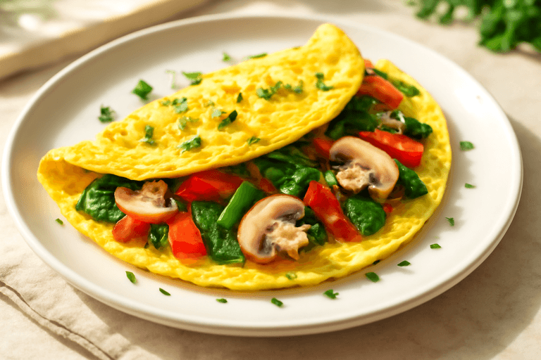 Omelette légère aux légumes de saison
