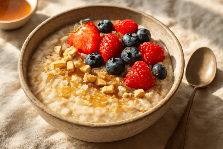 Frühstücks-Protein-Porridge mit Beeren