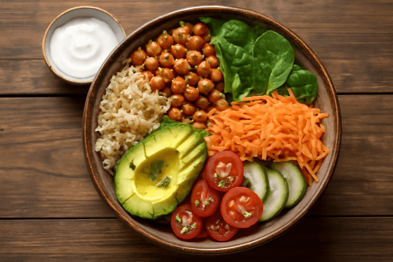 Buddha Bowl Vegetarian cu Quinoa și Năut Crocant