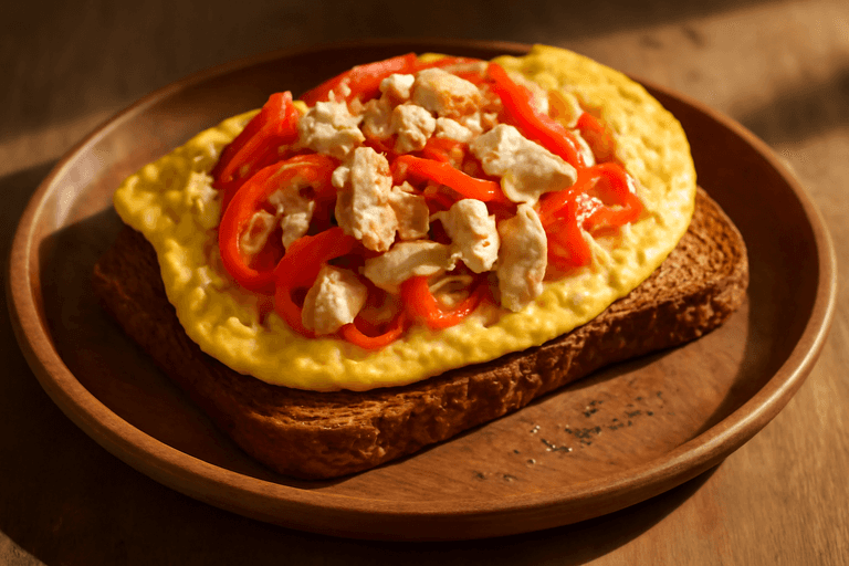 Κλασικό Ομελετοψωμί Πρωινού με Λαχανικά & Γαλοπούλα