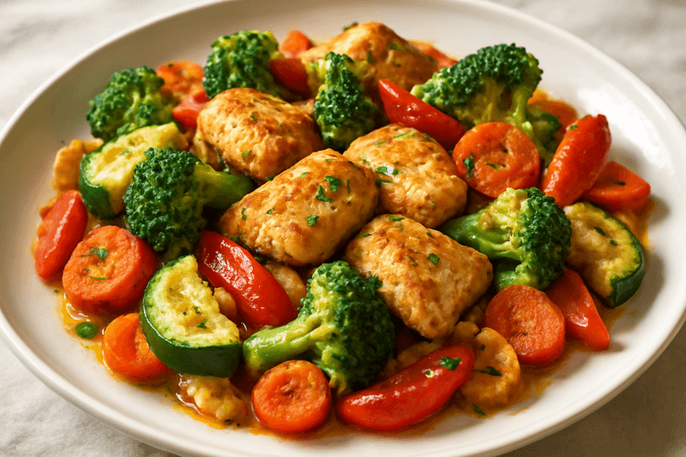 Bunte Hähnchen-Gemüse-Pfanne