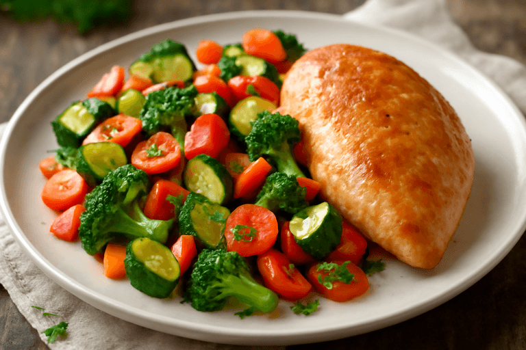 Leichter Hähnchen-Gemüsepfanne