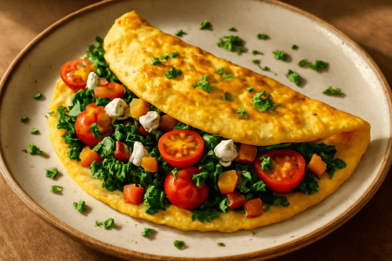 Proteinrik klassisk omelett med grönsaker