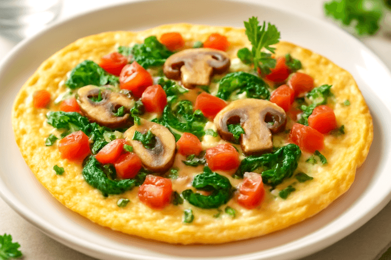 Omelette minceur aux légumes colorés