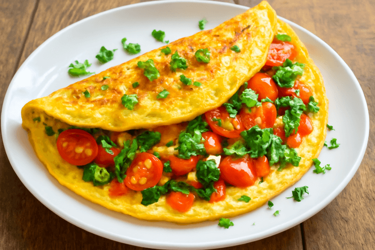 Omletă energizantă cu legume de dimineață
