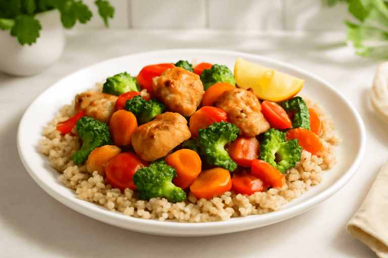 Hähnchen-Gemüse-Pfanne mit Quinoa