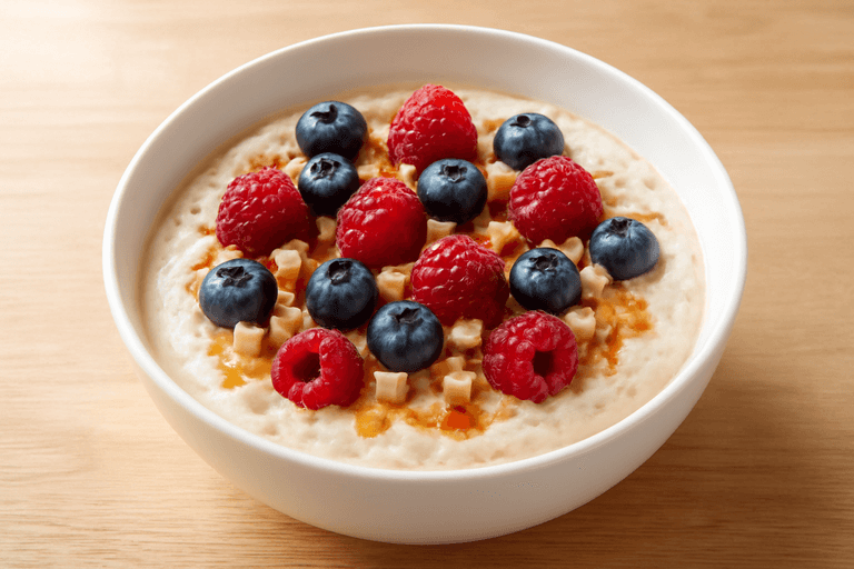 Protein-Porridge mit Beeren und Mandeln