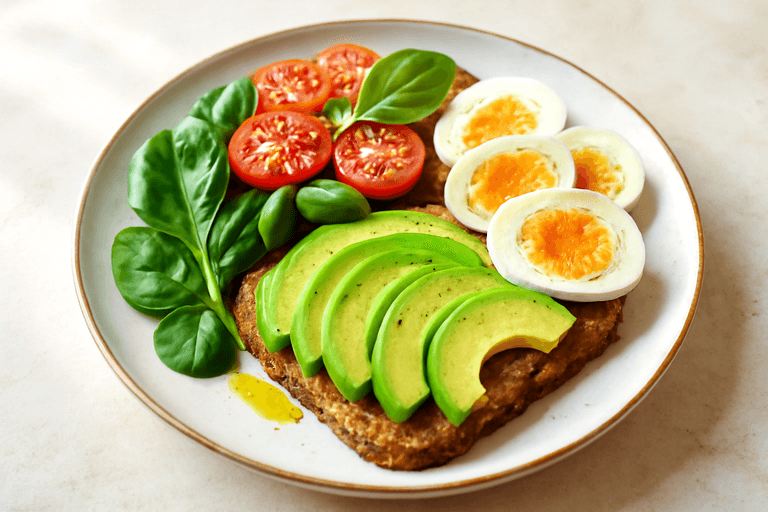 Zielone śniadanie mocy z jajkiem i awokado