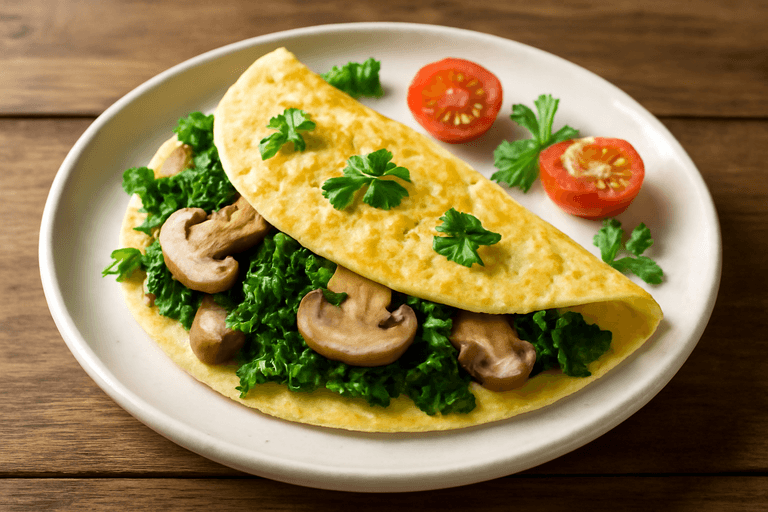 Tortilla de Espinacas y Champiñones Saludable