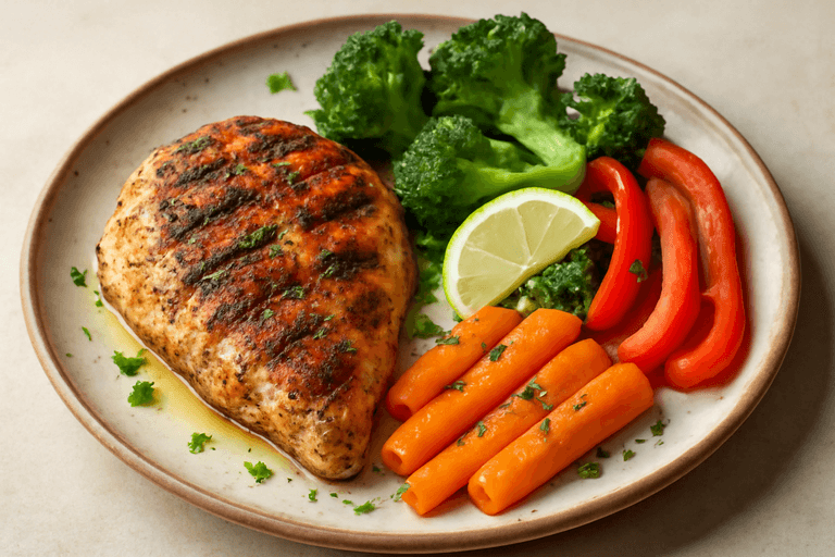 Poulet Grillé aux Épices et Légumes Croquants