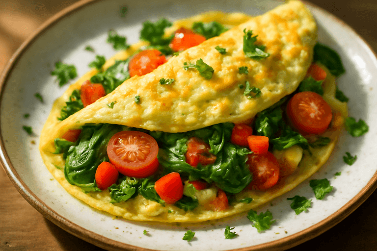 Proteinrik klassisk omelett med grönsaker
