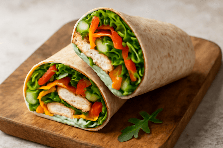 Leichter Hähnchen-Gemüse Wrap