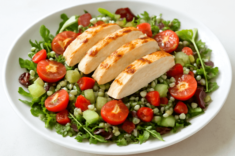 Leichter Hähnchen-Gemüse-Salat