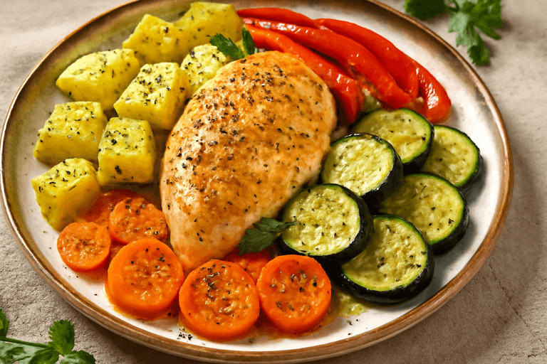 Ψητό Κοτόπουλο με Λαχανικά και Μυρωδικά