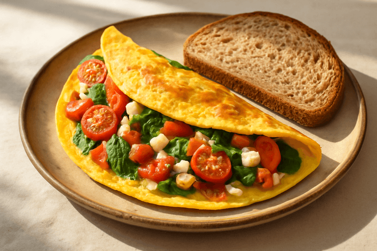 Omletă energizantă cu legume și feta