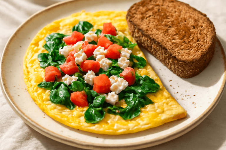 Energie Boost Omelet met Spinazie en Feta