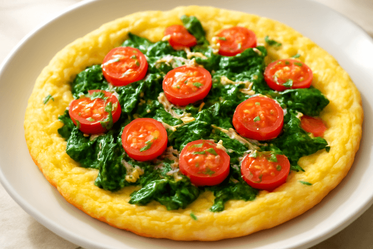 Energie Boost Omelet met Spinazie en Tomaat
