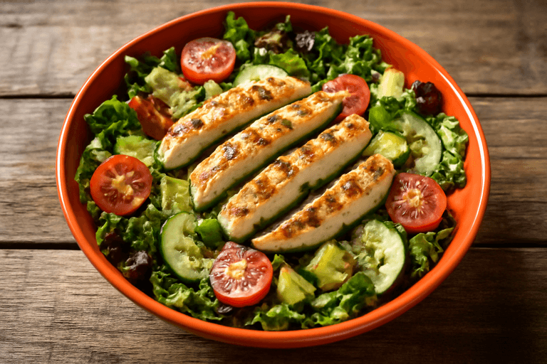 Ensalada Clásica de Pollo y Vegetales Frescos