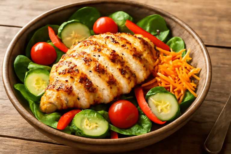 Ensalada de Pollo a la Parrilla con Verduras Frescas