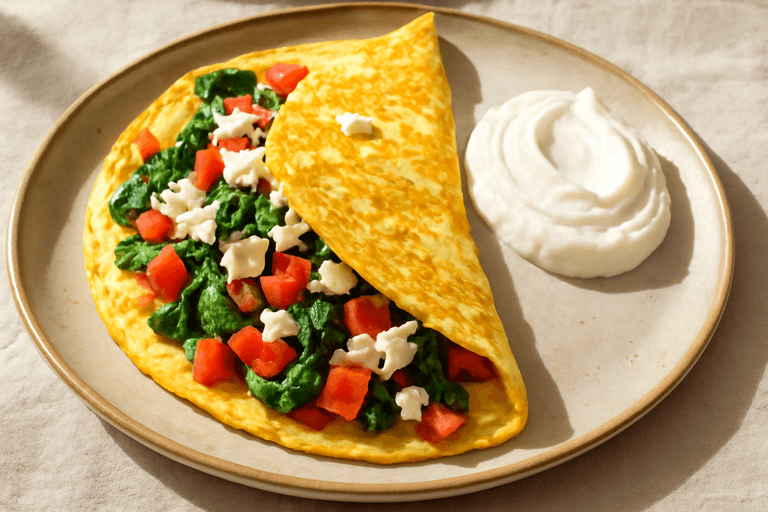 Κλασική Ομελέτα με Λαχανικά και Γιαούρτι