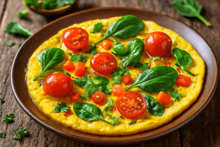 Омлет с овощами и зеленью для бодрого утра