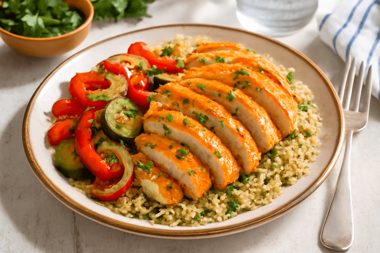 Κοτόπουλο στη Σχάρα με Λαχανικά και Κινόα