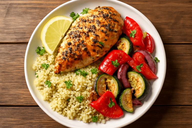 Gegrilde Kip Met Geroosterde Groenten & Quinoa