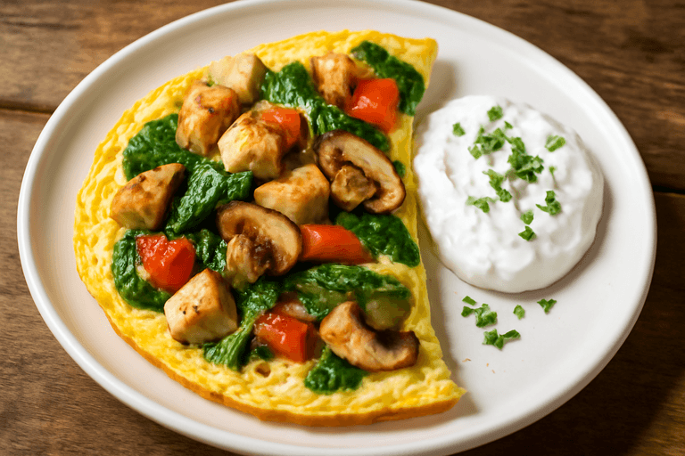 Omletă proteică cu legume proaspete