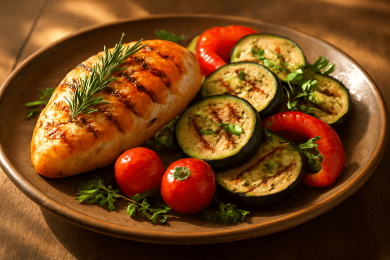 Pollo alla Griglia con Verdure Arcobaleno