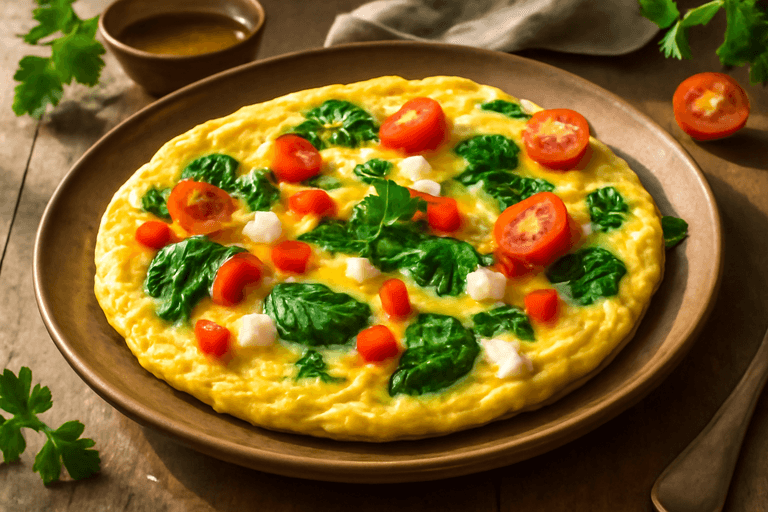 Omletă clasică cu legume și brânză