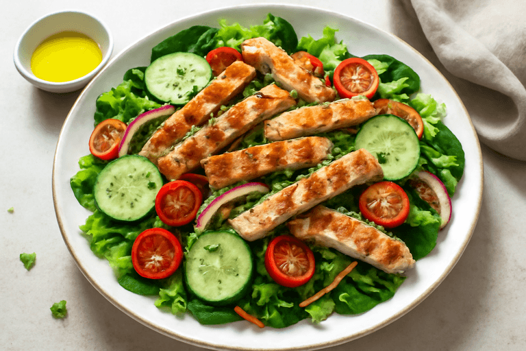 Ensalada Mediterránea de Pollo a la Parrilla