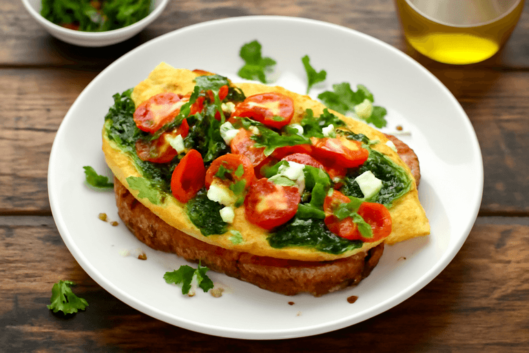 Κλασική Ομελέτα με Λαχανικά & Ψωμί Ολικής Άλεσης