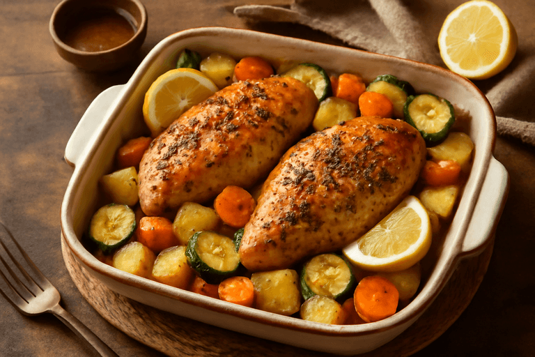 Κοτόπουλο με Λεμόνι και Αρωματικά στον Φούρνο