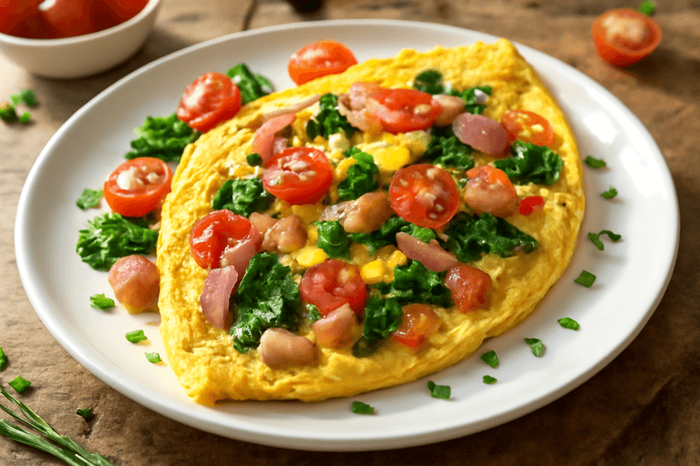 Proteinreiches Gemüse-Omelett zum Gewichtsverlust