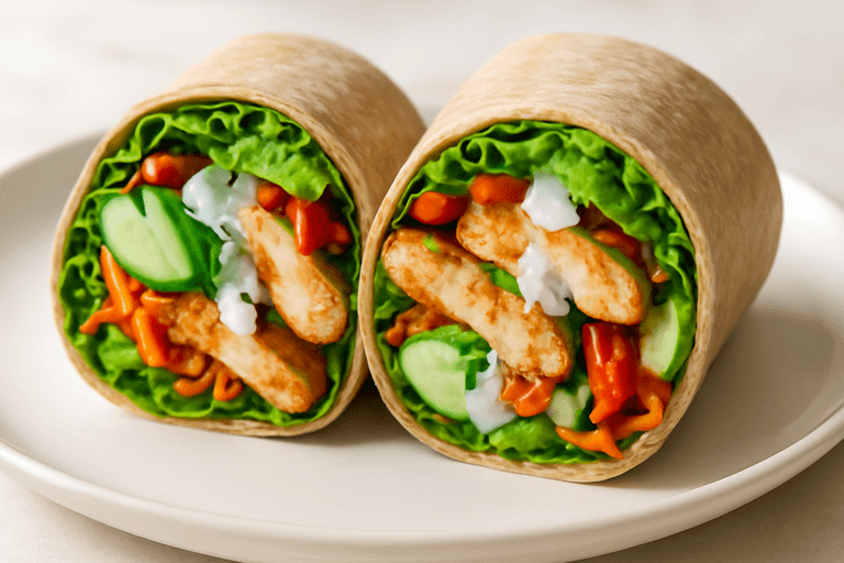 Leichter Hähnchen-Gemüse-Wrap