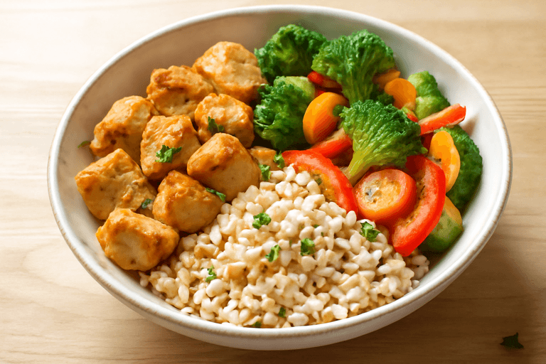 Leichte Hähnchen-Gemüse-Bowl